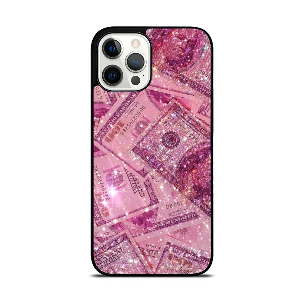 Dollar Bills Pink Glitters iPhone Case